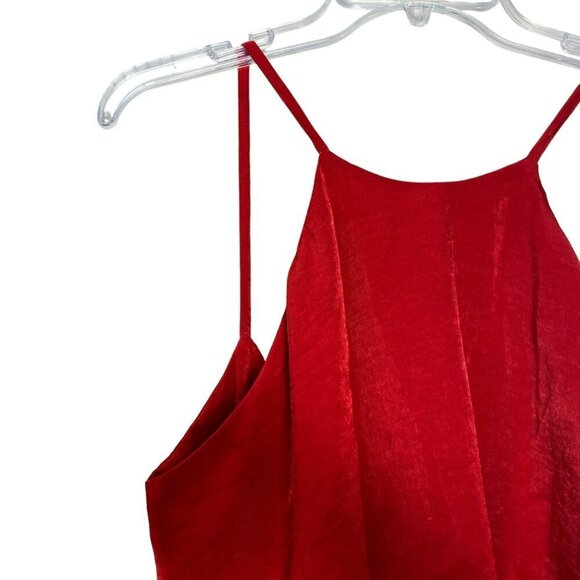 Zara  Red Jumpsuite Sleeveless Spaghetti Straps Tie Back Romper Medium - Picture 6 of 16